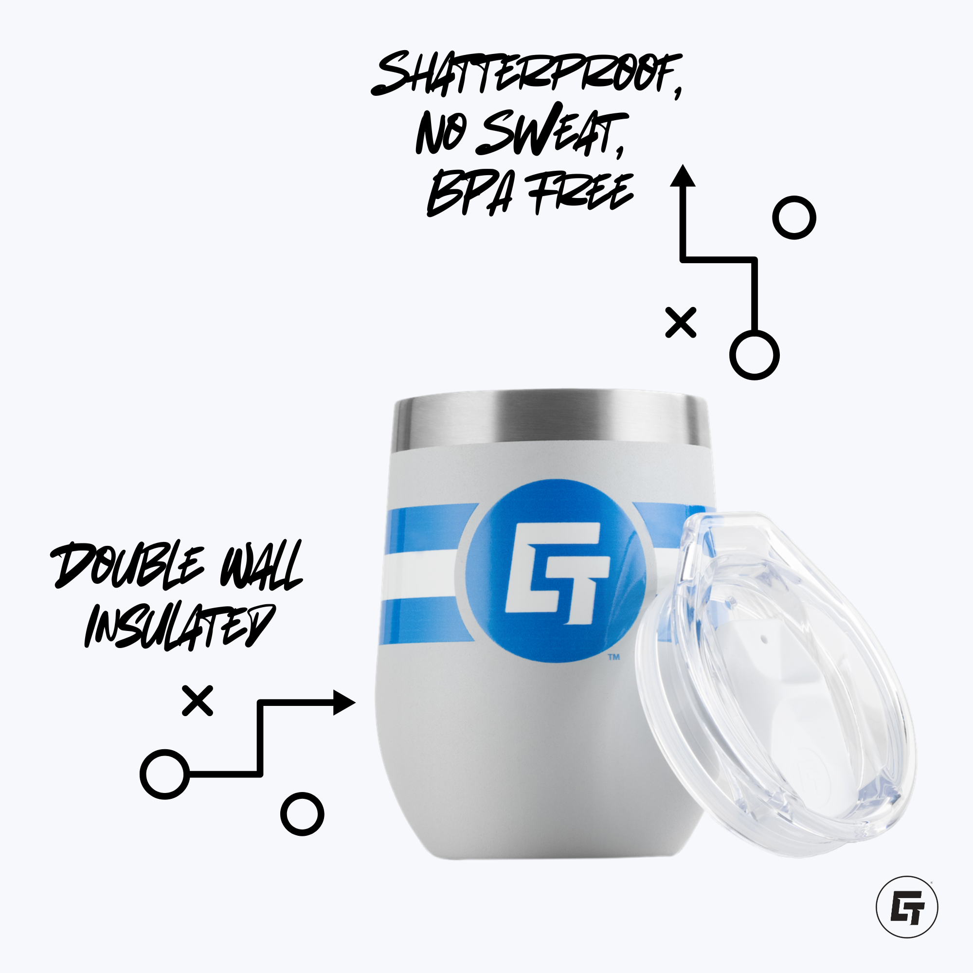 Texas Bully Baggers - 12oz Navy Stemless Tumbler