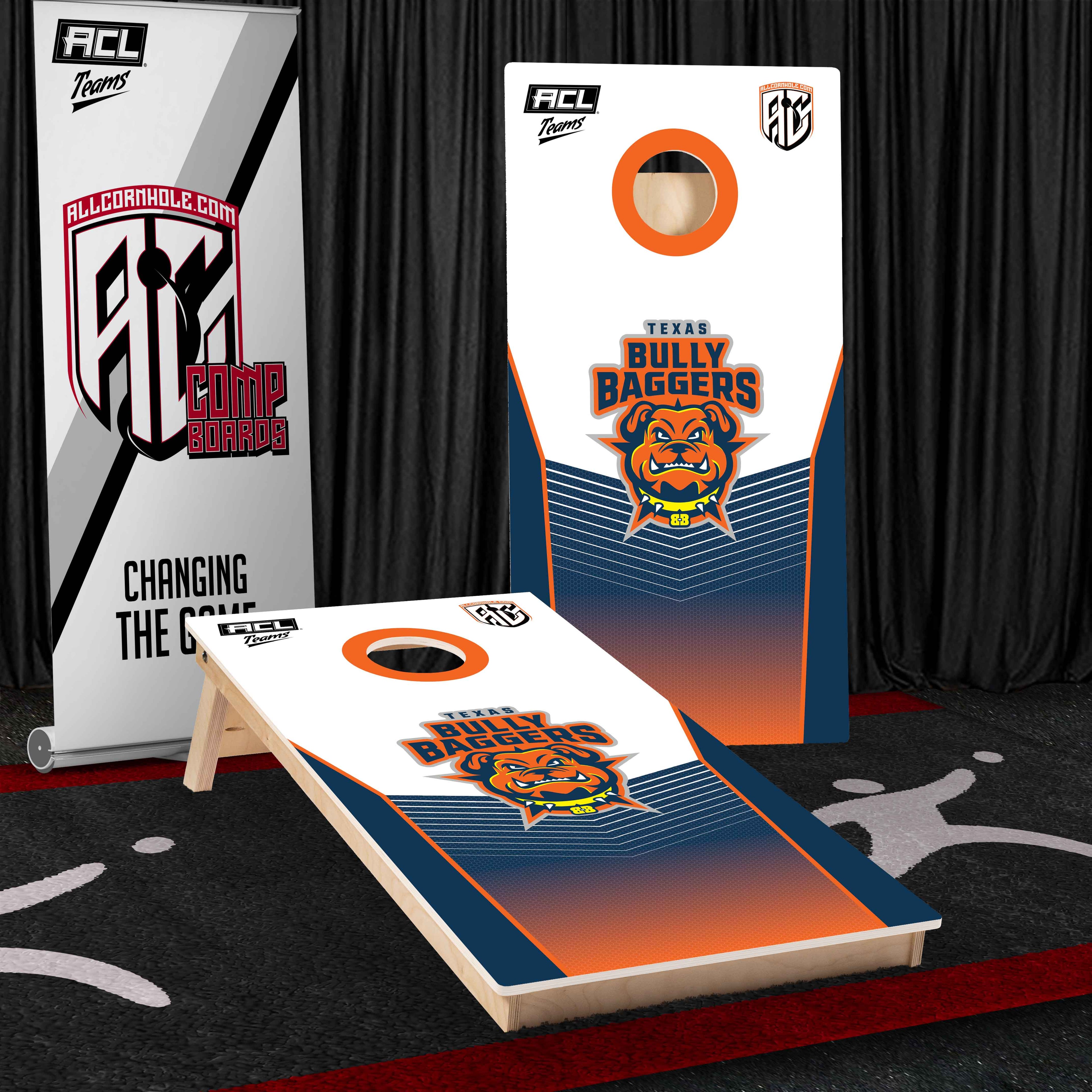 ACL Teams Competitive Cornhole Board - Texas Bully Baggers
